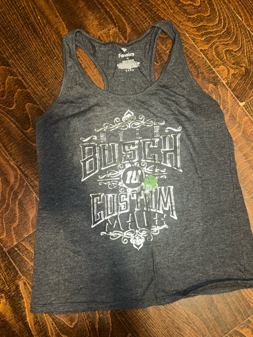 Fanatics nascar Busch Custom Mix Graphic Racerback Tank Gray Womens size XL